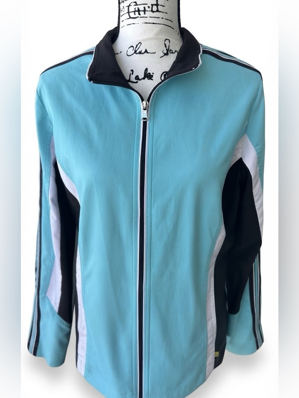 Women's Aqua Zip-Front Athletic Jacket size large